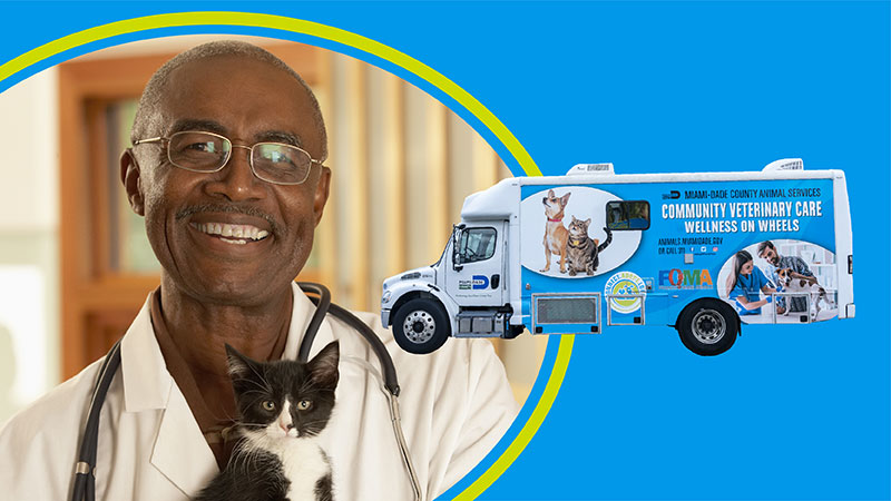 Wellness on Wheels (WOW) free mobile veterinary clinic vet and van