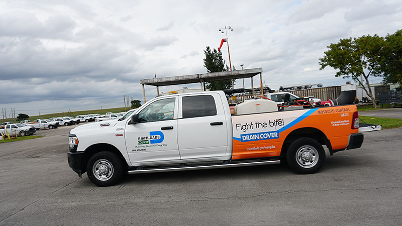 Mosquito truck used for spraying