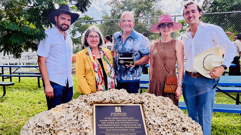 In Latest Contribution to Miami-Dade Police Department, Milton Family Creates a Stable Home for Mounted Patrol Unit In Latest Contribution to Miami-Dade Police Department, Milton Family Creates a Stable Home for Mounted Patrol Unit