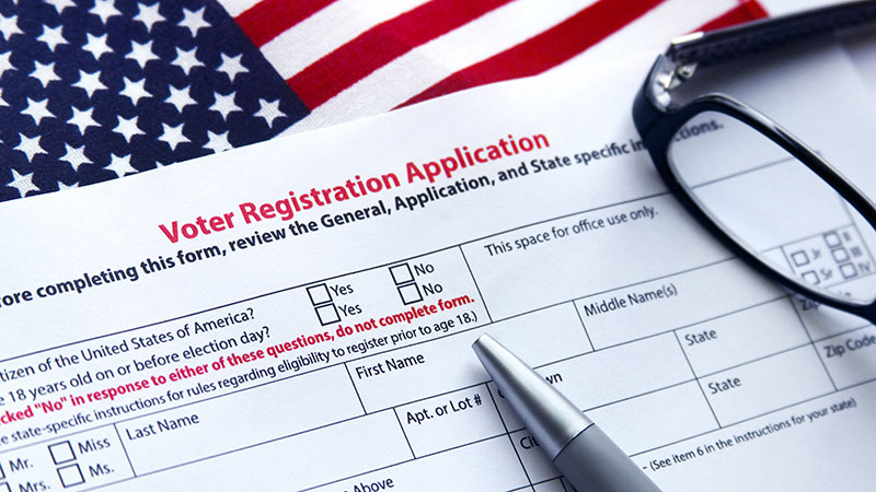 Voter registration application