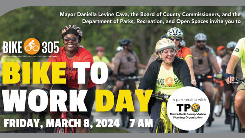 Bike to Work Day Mayor Cava riding with cyclists