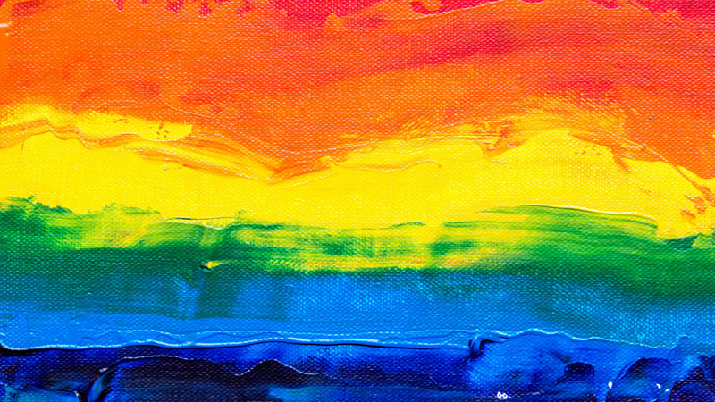Acrylic paint rainbow LGBT pride flag