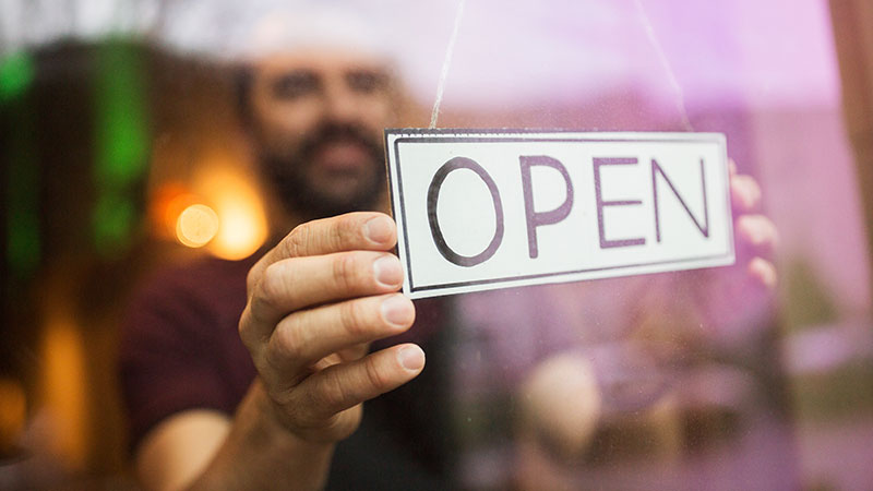 OPEN for business sign 