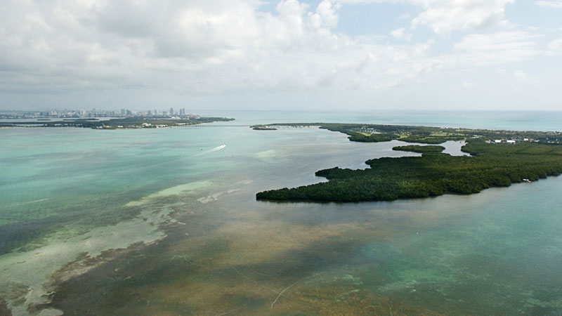 Aerial view of Biscayne Bay