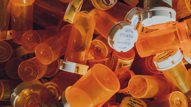 empty orange prescription bottles