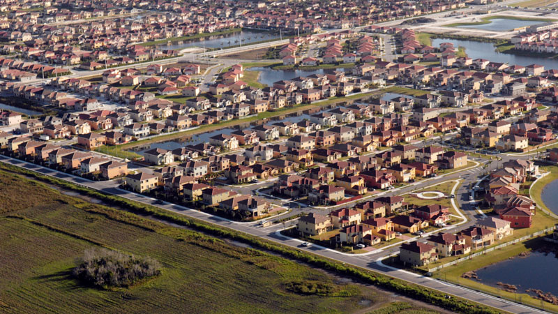 Aerial photo of developed land