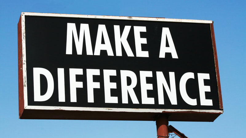billboard that reads MAKE A DIFFERENCE