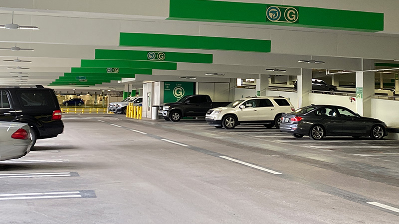 cars parked at mia parking garage