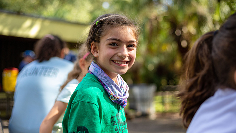 Girl at a camp