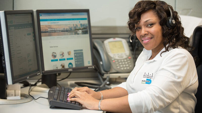 Employee working on computer