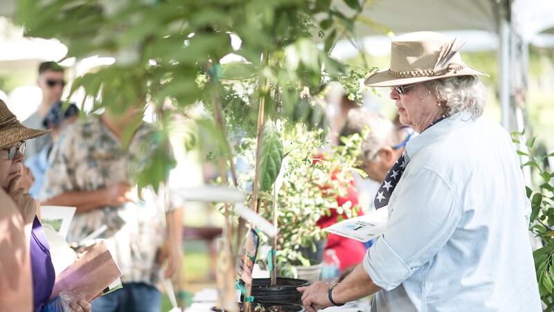 Residents at an Adopt-a-Tree event.