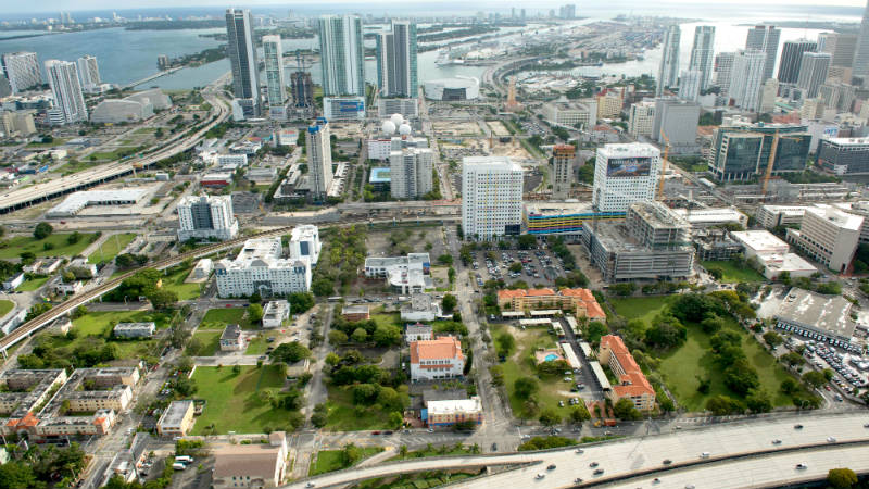 Aerial view of Miami.