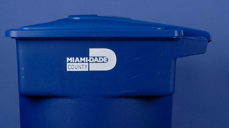 picture of a blue waste cart