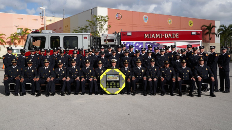 Graduating class of firefighters.