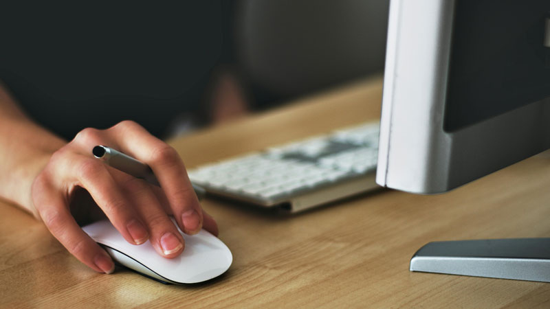 a person using a mouse