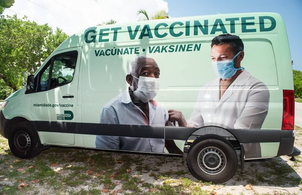 Vaccination mobile testing unit.