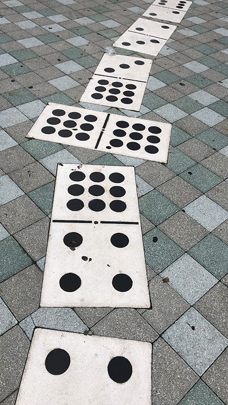 sidwalk with large dominos game design