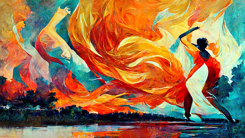colorful abstract painting created by ai